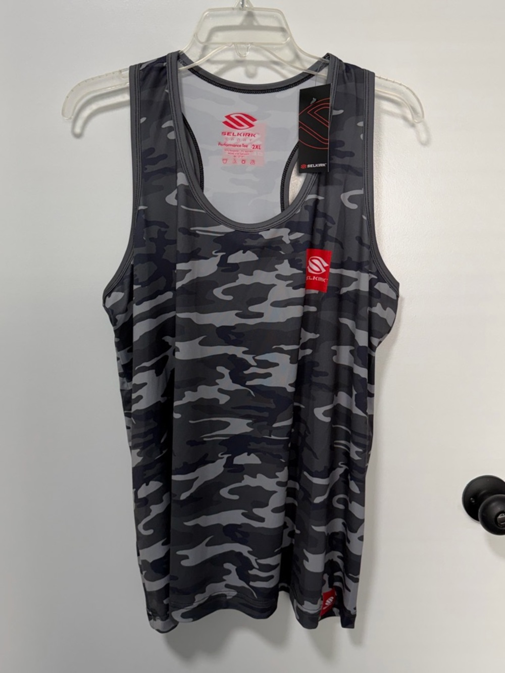 NWT Selkirk Pickleball Performance Tank | Size 2XL | Black Gray Camo